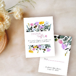 Windeln Raffle Hübsche Wildblume Rasen Weiß Begleitkarte