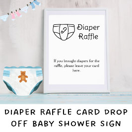 Windeln-Raffle-Karte abziehen Babydusche-Schild Poster