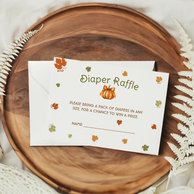 Windeln Raffle Modern Fall Pumpkin Baby Dusche Begleitkarte (Von Creator hochgeladen)