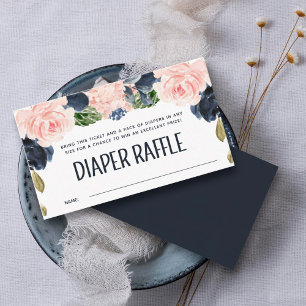 Windeln Raffle Pink Navy Blumenarmschnecke Kinderd Begleitkarte