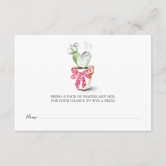 Windeln-Raffle-Ticket, kleine Süße Begleitkarte (Vorderseite)