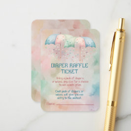 Windeln Raffle Ticket Twins Boy and Girl Shower Begleitkarte