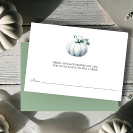 Windeln-Raffle-Ticket, weißer Kürbis Begleitkarte