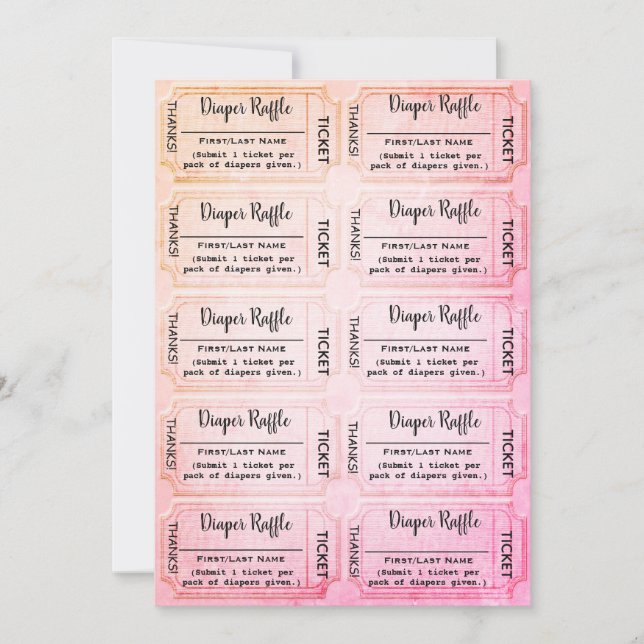 Windeln Raffle Tickets Niedlich Rainbow Baby Dusch Einladung (Vorderseite)