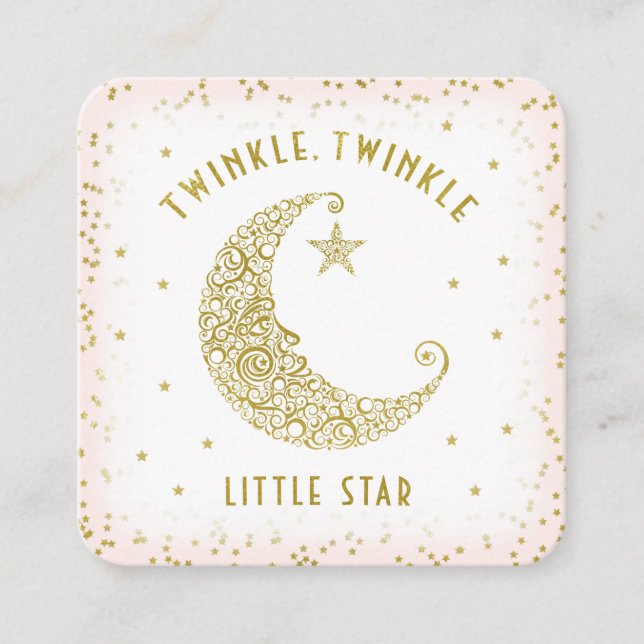 Windeln Raffle Twinkle Little Star Baby Dusche Pin Begleitkarte (Vorderseite)