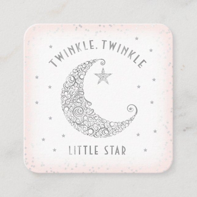 Windeln Raffle Twinkle Little Star Baby Dusche Pin Begleitkarte (Vorderseite)