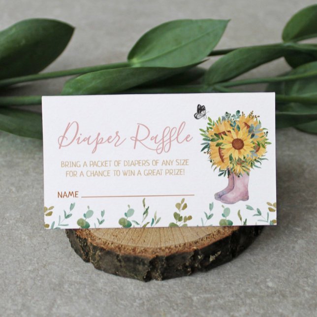 Windeln Raffle Wasserfarbe Rosa Regenschürzen Begleitkarte (Von Creator hochgeladen)