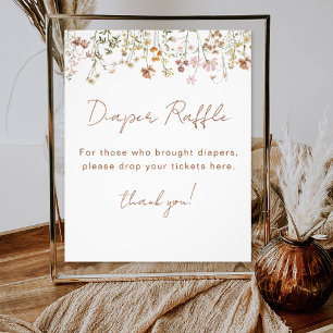 Windeln Raffle Wildblume Boho Babydusche Fotodruck