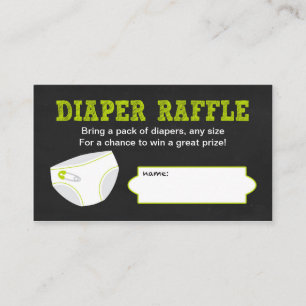 Windeln Raffles Tickets / Chalkboard neutral grün Begleitkarte