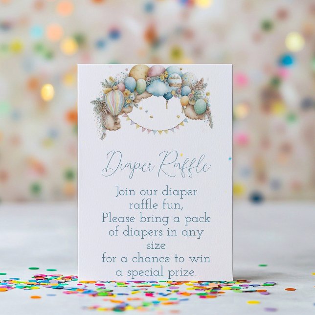 Windeln Regenbogen Luftballon Babydusche Begleitkarte (Von Creator hochgeladen)