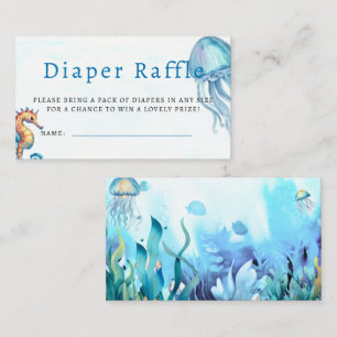 Windeln unter Sea Horse Blue Boy Babydusche Begleitkarte