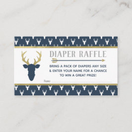 Windeln, Waldhirsche, Marine, Grau, Gold Begleitkarte