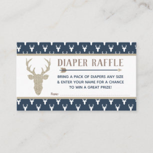 Windeln, Waldhirsche, Navy Blue, Burlap Begleitkarte