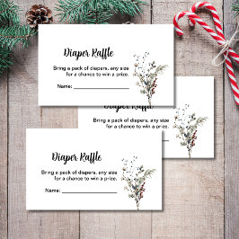 Windelraffen Winterbeere rustikale boho Wildblumen Begleitkarte