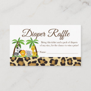 Windelraffle-Dschungel-Safari-Babyparty-Karte Begleitkarte