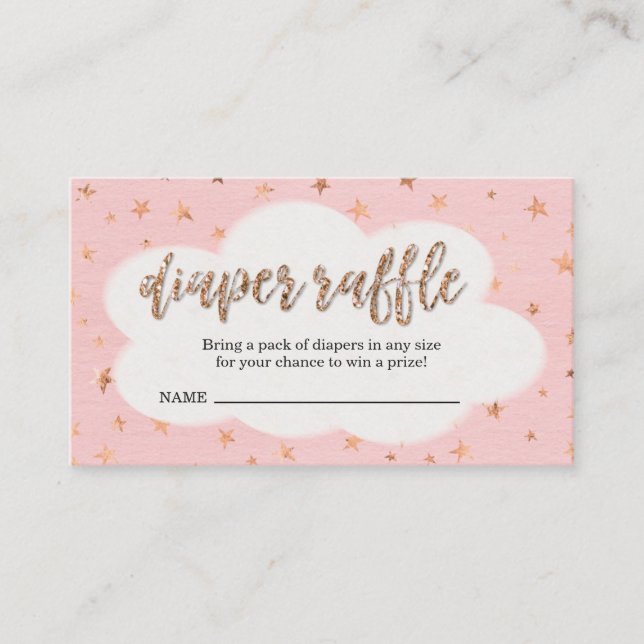 Windelraffle-Karten-Einsatz für die Babyparty des Begleitkarte (Vorderseite)