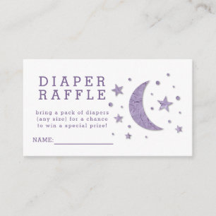 Windelraffle-Karten-Lavendel spielt Babyparty die Begleitkarte
