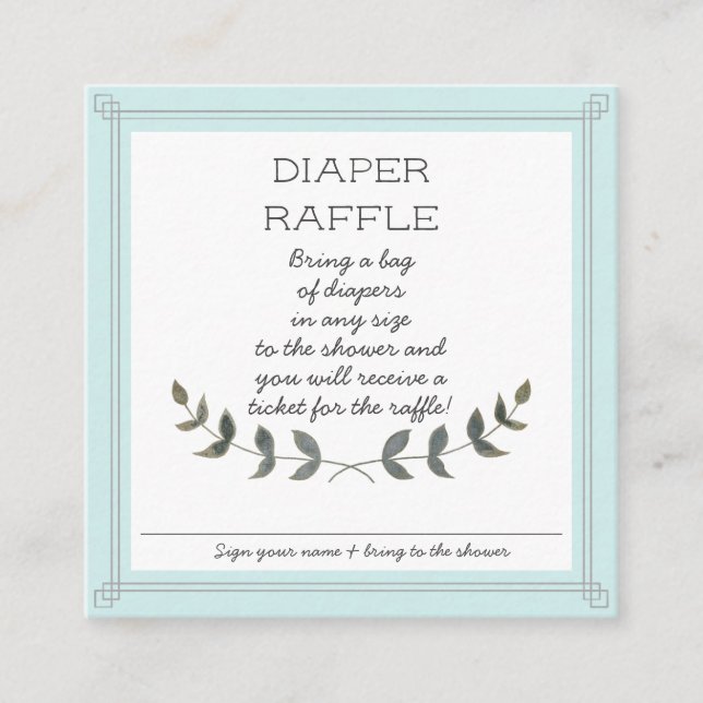 Windelraffle-Karten-rustikaler Bauernhof-modernes Quadratische Visitenkarte (Vorderseite)