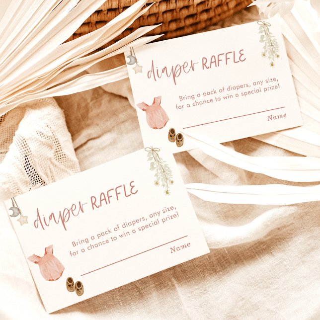 Windelruderkarte | Boho Girl Baby Shower Einladung (Von Creator hochgeladen)
