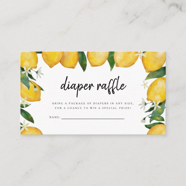Windelruderkarte, Lemon Themed Baby Dusche Begleitkarte (Vorderseite)