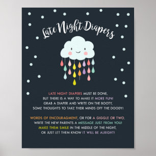 Windelspiel für die späte Nacht Regenwolke Regenbo Poster