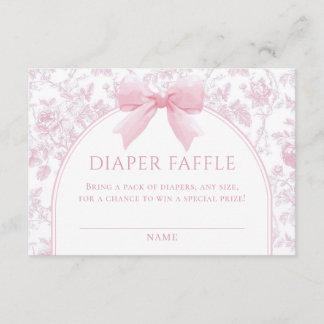 Windelverlosung Rosa Schleife Baby Shower Beilage  Begleitkarte