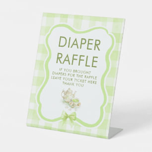 Windelverlosung Tee-Party Baby Shower Tischschild Sockelschild