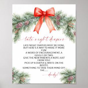 Windelwechsel bei Nacht Weihnachts-Baby-Party Poster