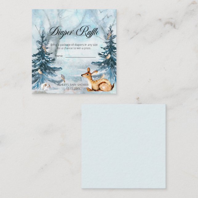 Windelwindeln für Holztiere Begleitkarte (Vorne/Hinten)