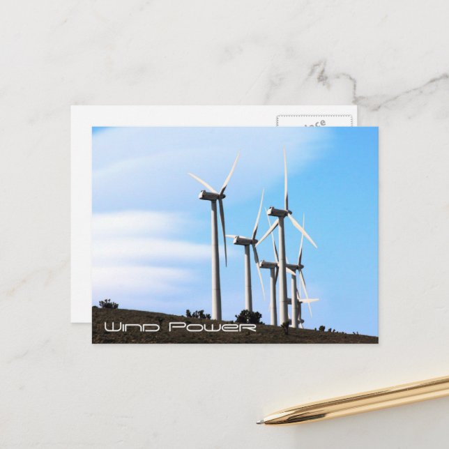 Windenergie Postkarte (Vorderseite/Rückseite Beispiel)