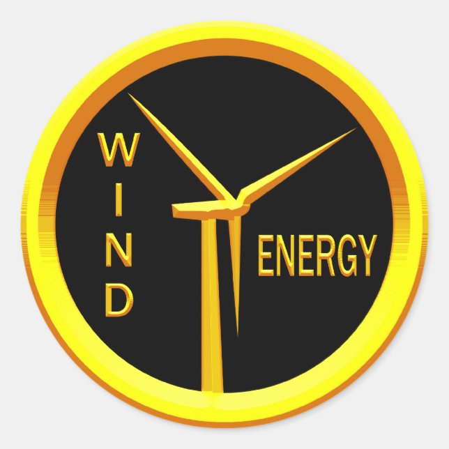 Windenergie Runder Aufkleber (Vorderseite)