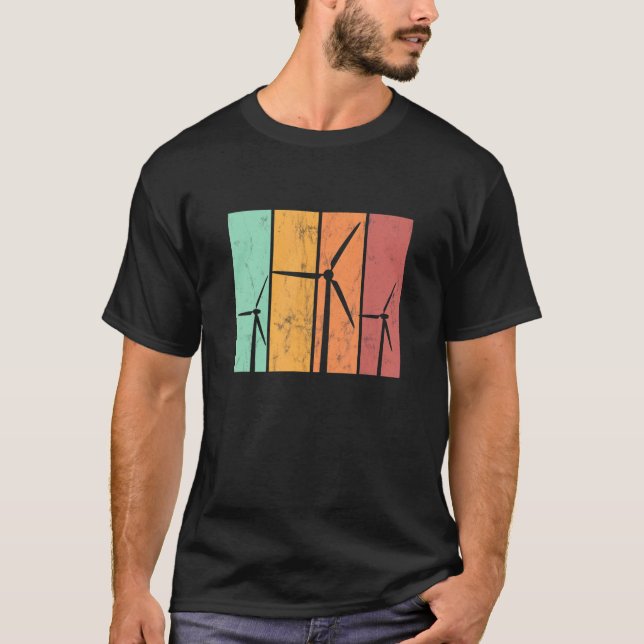 Windenergie-Windkraftanlagen für den Power Vintag  T-Shirt (Vorderseite)