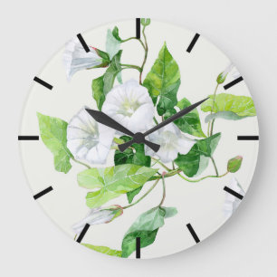 Windenknöterich weiße Blume Große Wanduhr