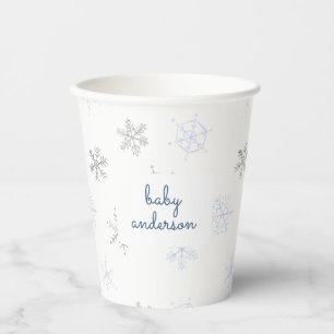 Winder Wonderland Snowflake Babydusche Pappbecher
