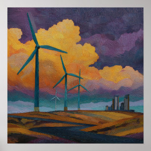 Windernte - Solarpunk-Poster Poster