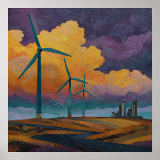 Windernte - Solarpunk-Poster Poster