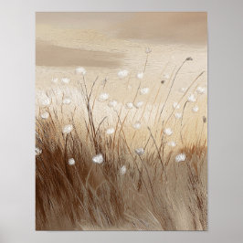 Windgewehte Wildblumen #1 – Sanfte botanische Kuns Poster