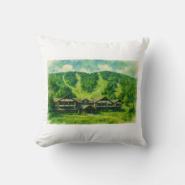 Windham Mountain Lodge NY Summer Watercolor Kissen