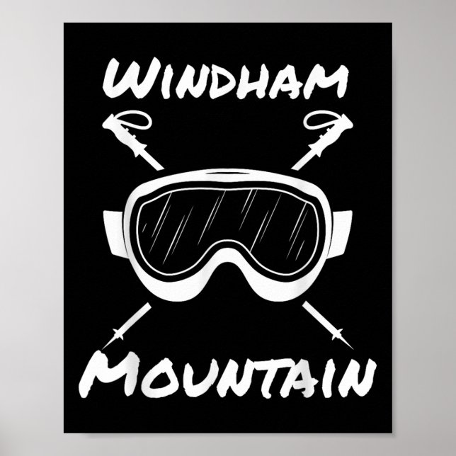 Windham Mountain Rustikale Skibrille Skistöcke S Poster (Vorne)