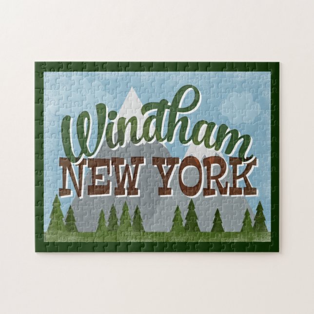 Windham New York Fun Retro Snowy Mountains (Horizontal)