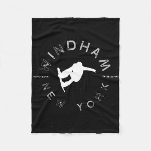 Windham New York Vintag Retro Snowboarding Fleecedecke