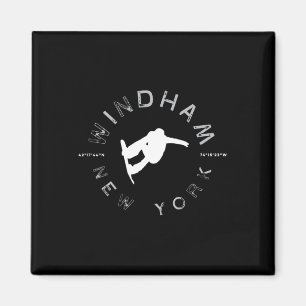 Windham New York Vintage Retro Snowboarden Magnet