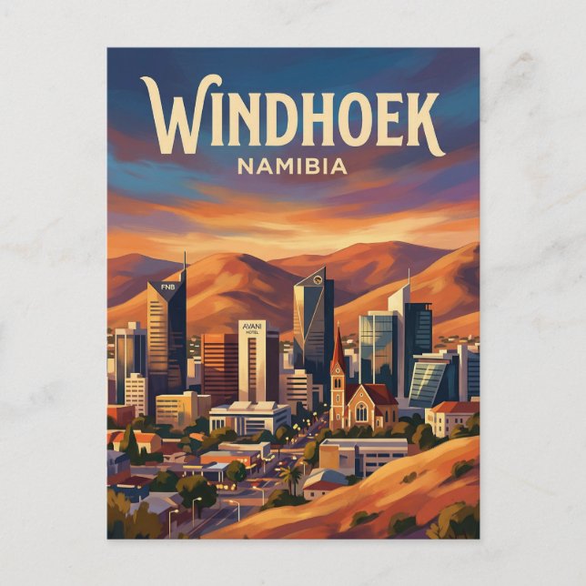 Windhoek Independence Avenue Namibia Postkarte (Vorderseite)