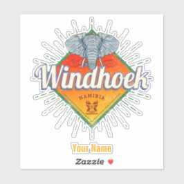 Windhoek Namibia Retro Elephant Vintag Africa Aufkleber