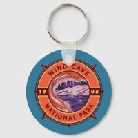 Windhöhle Nationalpark Retro Kompass Emblem