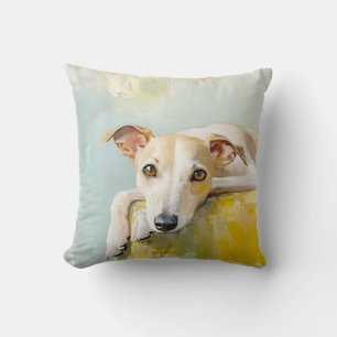 Windhund auf einem Sofa Kissen