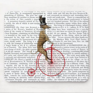 Windhund auf rotem Penny-Farthing-Fahrrad Mousepad