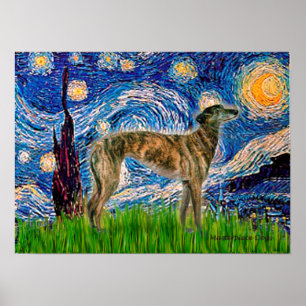 Windhund (br2) - Starry Night Poster