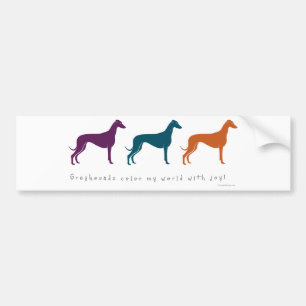 Windhund-Farbe meine Welt mit Freude! Autoaufkleber