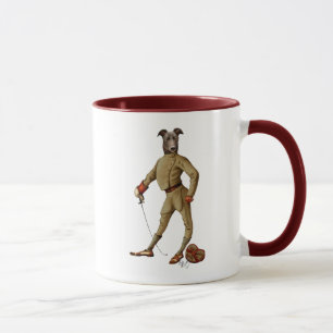 Windhund-Fechter dunkle voll 2 Tasse